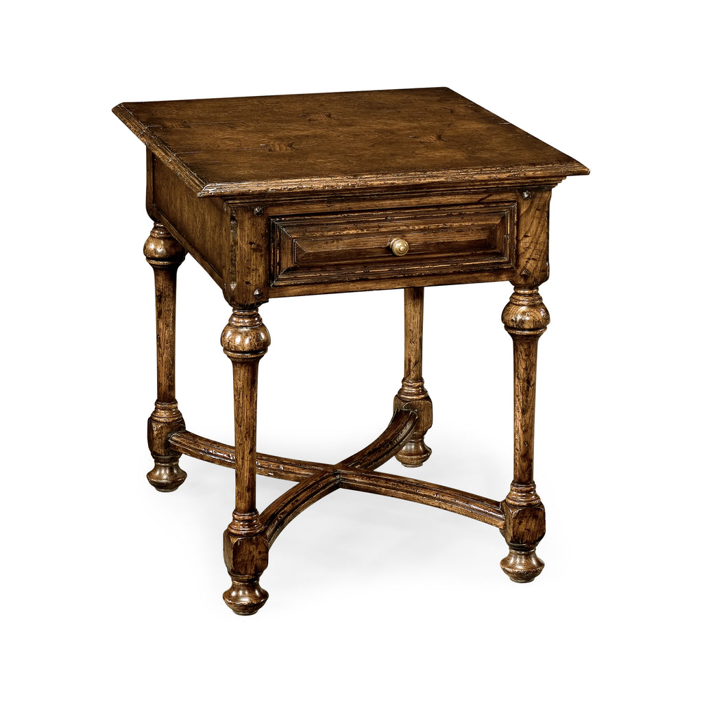 Casual Accents Elizabethan Dark Oak Square Side Table | Jonathan Charles - 493371-TDO