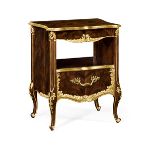 Country Farmhouse Mahogany & Gilded Nightstand | Jonathan Charles Furniture - 495504-BMA-GIL