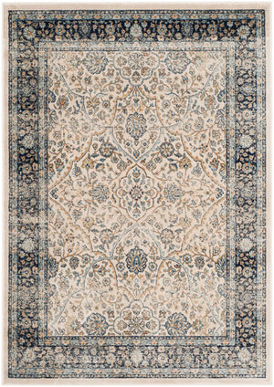Persian Garden Vintage Collection PVG606D | Safavieh - Ivory/Navy - 8' X 10'