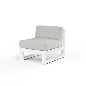 Newport Armless Club Chair in Cast Silver, No Welt - Frost | Sunset West - SW4801-AC-SLVR-STKIT