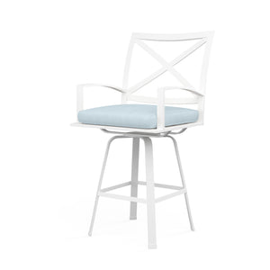 Bristol Swivel Counter Stool w/ Sunbrella Fabric - White Finish | Sunset West - SW501-7C