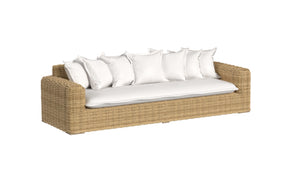 Playa Sofa in Soothe Pearl w/ Flange Welt - Medium Wood Finish | Sunset West - SW7001-23-PRL-STKIT