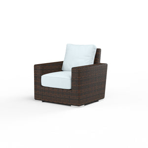 Montecito Club Chair - Sunbrella Fabric w/ Welt - Cognac Finish - SW2501-21