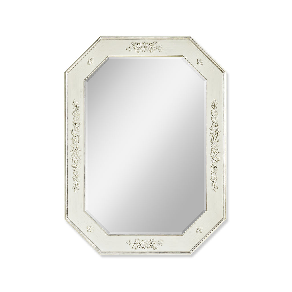 White Parhelion Carved Mirror | Jonathan Charles - 002-1-300-CHK