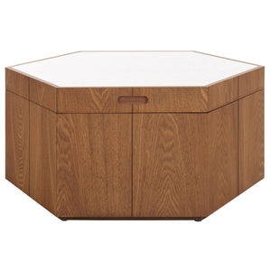 Safavieh Rafaela Hexagon Coffee Table - Walnut / White