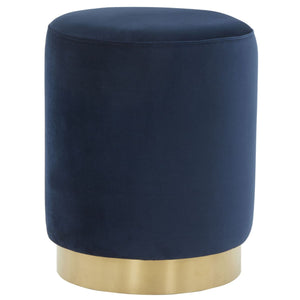 Elsworth Velvet Ottoman With Brass Base | Safavieh Couture - SFV3558