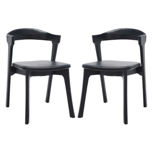 Brylie Wood And Leather Dining Chair(Set of 2)  | Safavieh Couture - SFV4126