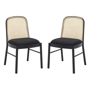 Annmarie Rattan Back Chair (Set of 2) | Safavieh Couture - SFV4129