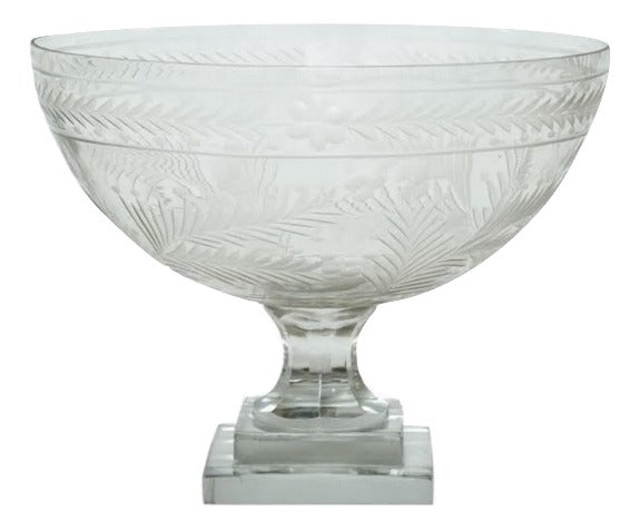 Swag And Garland Glass Centerpiece Bowl | Enchanted Home - GLA025