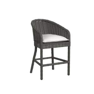 Cabo Counter Stool in Soothe Pearl w/ Flange Welt - Dark Wood | Senset West - SW8001-7C-PRL-STKIT