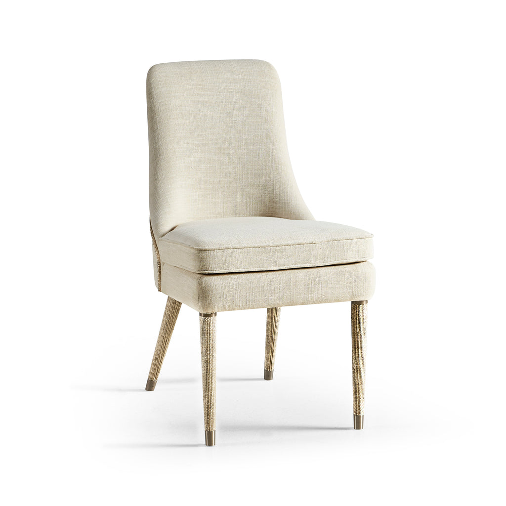 Water Shoal Linen & Grass Cloth Side Chair | Jonathan Charles - 001-2-131-LOW