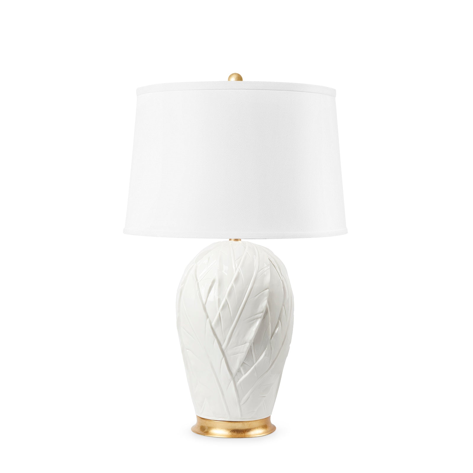 tobacco lamp Tobacco Leaf Lamp with Shade 17-inch White Linen, with Gold - Blanc de  Chine| Villa & House
