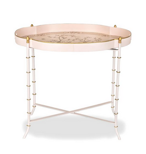 Pink & Gold Scalloped Tray Table