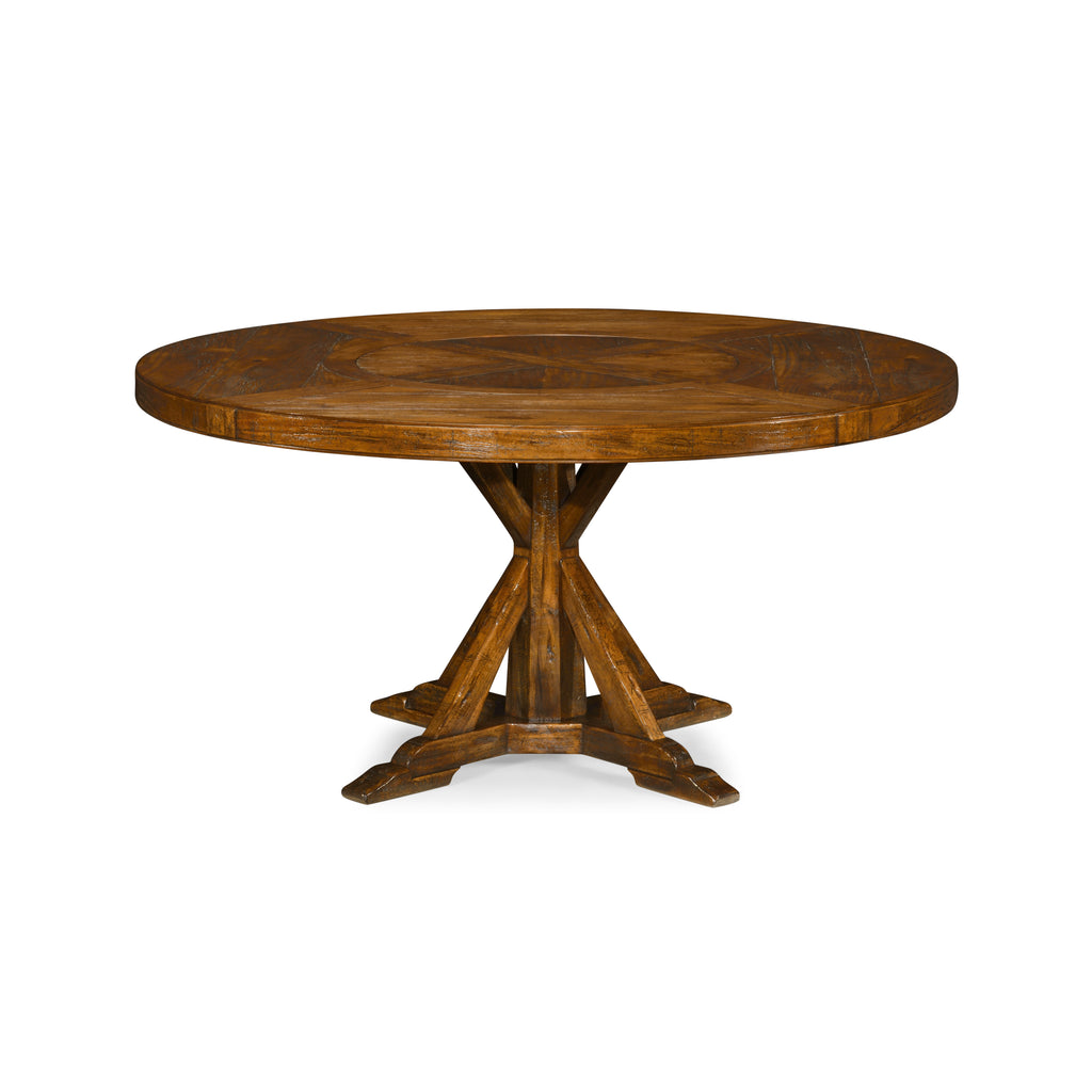 Casual Accents Country Walnut Round Dining Table 60" | Jonathan Charles - 491101-60D-CFW
