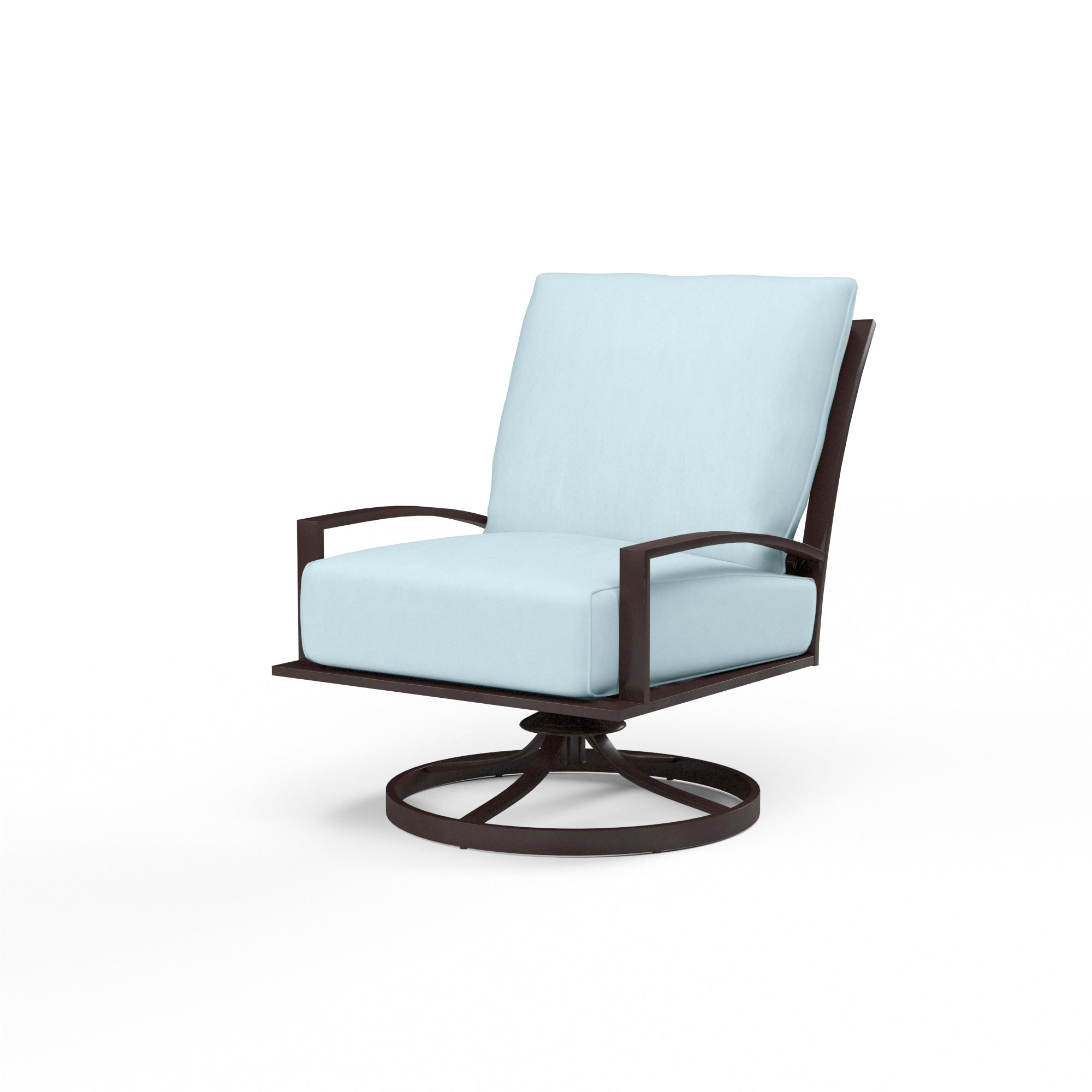 La Jolla Club Swivel Sunbrella Fabric w/ Welt Espresso Finish