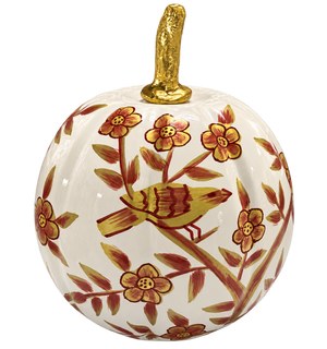 Gold Bird & Vine Pumpkin