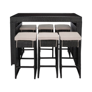 Safavieh Horus Dining Set - Black / Light Grey - PAT7502E