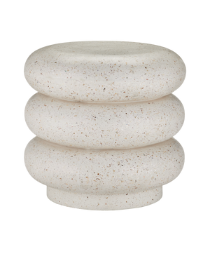 Currey & Co Cusani Ivory Terrazzo Stool | 2000-0044
