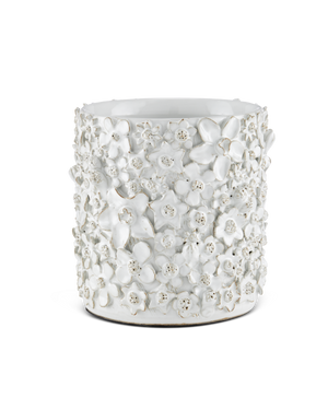 Currey & Co Jessamine Small White Cachepot | 1200-0628