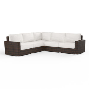 Montecito Sectional in Canvas Flax w/ Self Welt - Cognac | Sunset West - SW2501-SEC-FLX-STKIT