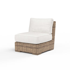 Havana Armless Club in Canvas Flax w/ Self Welt - Tobacco | Sunset West - SW1701-AC-FLAX-STKIT