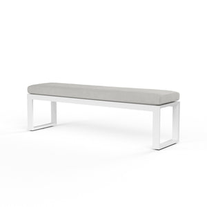 Newport Dining Bench in Cast Silver, No Welt - Frost | Sunset West - SW4801-BNC-SLV-STKIT