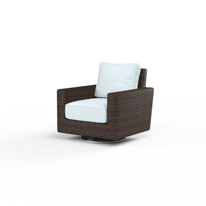 Montecito Swivel Rocker Club Chair - Sunbrella Fabric w/ Welt - Cognac Finish - SW2501-21SR