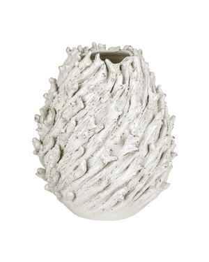 Seadrift Medium White Vase | Currey & Co - 1200-1108