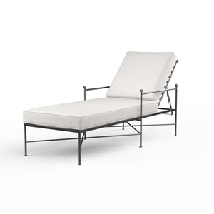 Provence Chaise Lounge in Canvas Flax w/ Self Welt - Pewter | Sunset West - SW3201-9-FLAX-STKIT