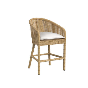 Playa Counter Stool in Soothe Pearl w/ Flange Welt - Medium Wood - | Sunset West - SW7001-7C-PRL-STKIT