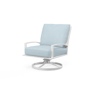 Bristol Club Swivel - Sunbrella Fabric w/ Welt - White Finish - SW501-21SR