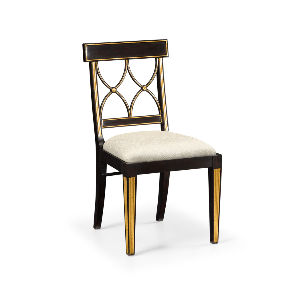 Traditional Accents Regency Black Painted Curved Back Side Chair | Jonathan Charles - 494347-SC-EBF-F200