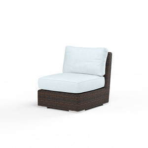 Montecito Armless Club Chair - Sunbrella Fabric w/ Welt - Cognac Finish - SW2501-AC