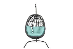 Milano Hanging Chair - Sunbrella Fabric w/ Welt - Slate Finish - SW4101-HC