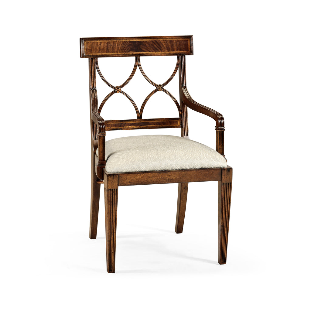 Buckingham Regency Mahogany Curved Back Arm Chair | Jonathan Charles - 494347-AC-MAH-F200
