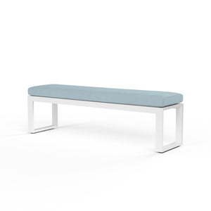 Newport Dining Bench - Sunbrella Grade A Fabric No Welt - Frost Finish | Sunset West - SW4801-BNCH