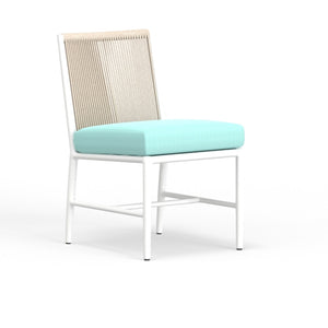 Sabbia Armless Dining Chair w/ Sunbrella Fabric - White Finish | Sunset West - SW4901-1A