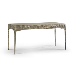 Water Cnoidal Cane Carved Metal Desk | Jonathan Charles Furniture - 001-4-0E0-CBA