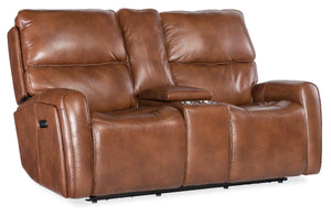 Crosby Zero Gravity Power Console Loveseat with Power Headrest and Lumbar | Hooker Furniture - SS741-PHZL2C-080