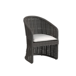 Cabo Dining Chair in Soothe Pearl w/ Flange Welt - Dark Wood Finish | Sunset West - SW8001-1-PRL-STKIT