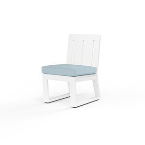 Newport Armless Dining Chair w/ Sunbrella Fabric - Frost Finish | Sunset West - SW4801-1A
