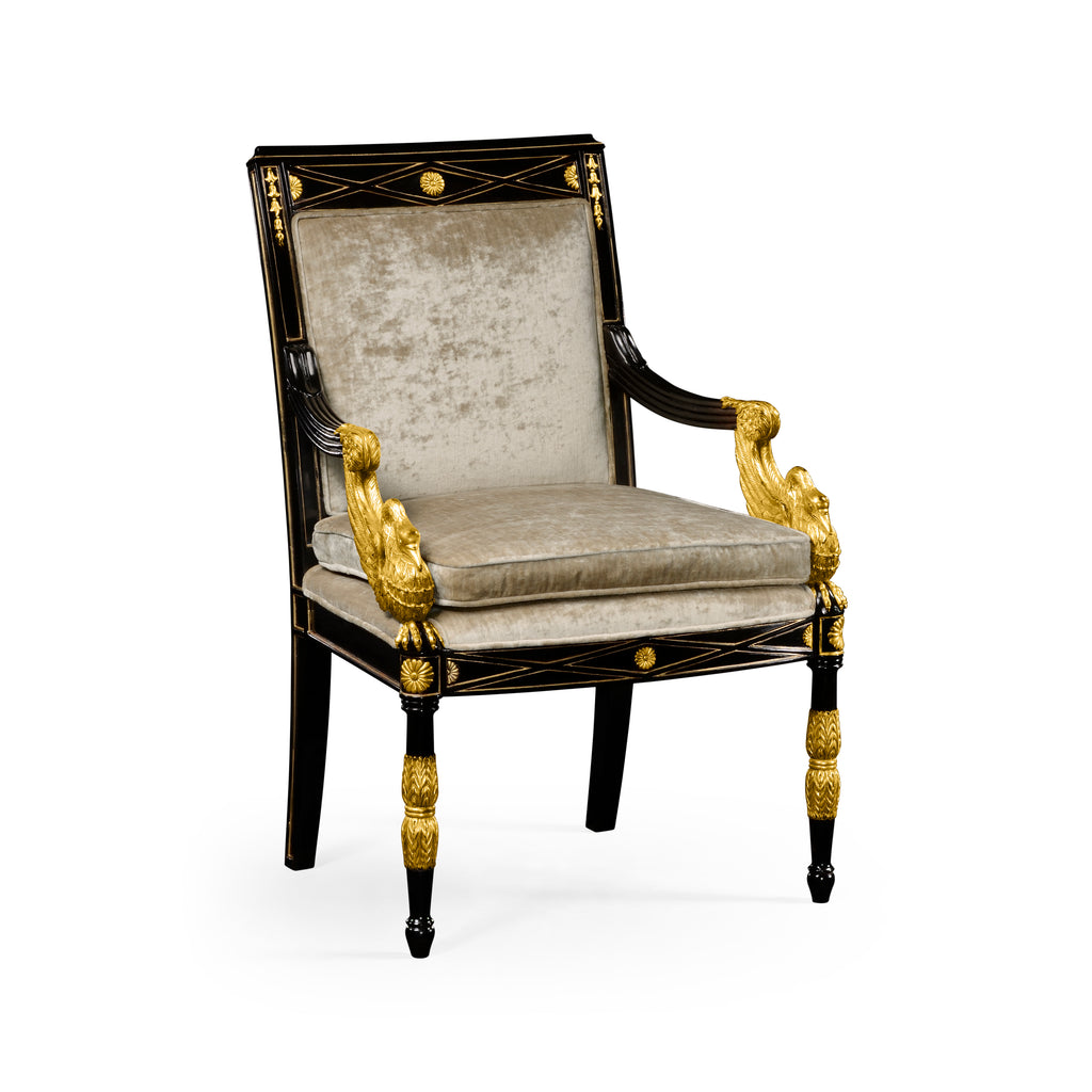 Tribeca Swan Arm Chair | Jonathan Charles - 494983-BLA-F005