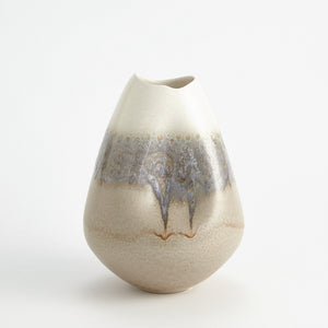 Cream Rises Dented Vase-Sm | Global Views - 1.10807