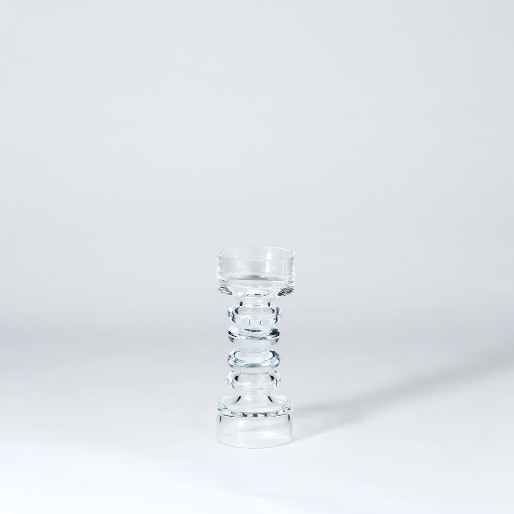 Glass Ribbed Candleholder/Vase-Sm | Global Views - 1520