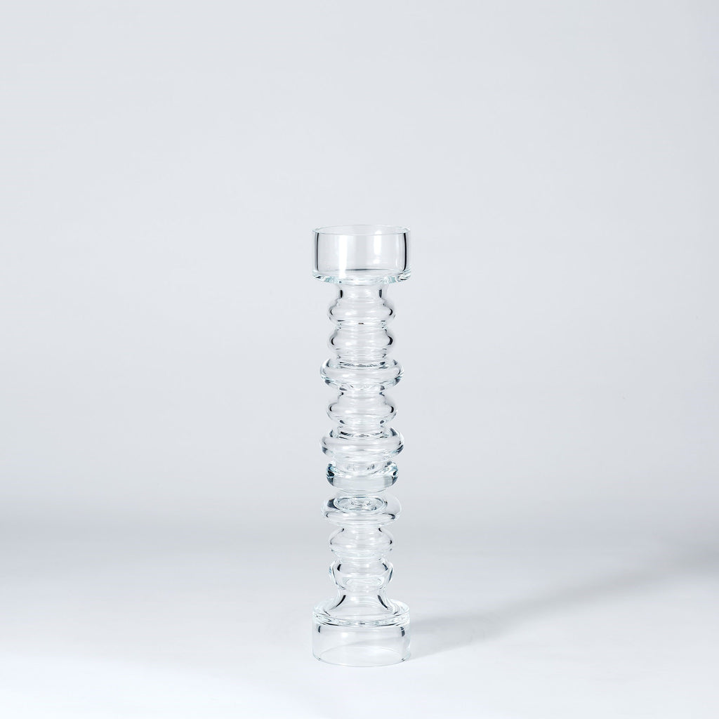 Glass Ribbed Candleholder/Vase-Lg | Global Views - 1522
