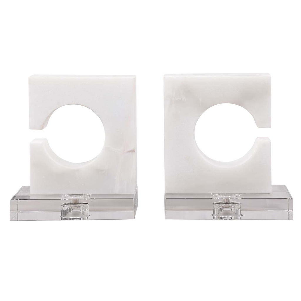 Uttermost Clarin White & Gray Bookends, S/2