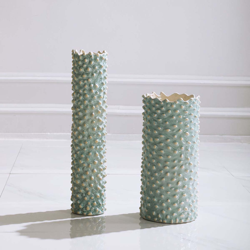 Uttermost Ciji Aqua Ceramic Vases, S/2