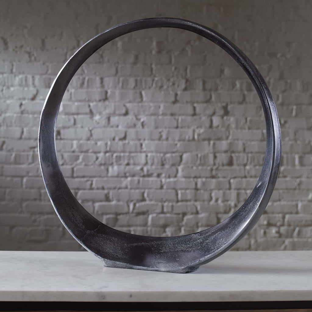 Uttermost Orbits Black Nickel Large Ring Sculpture