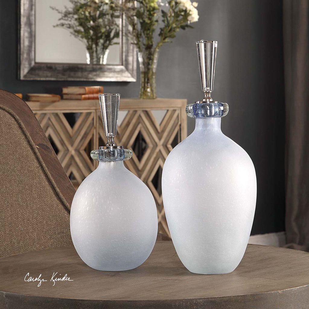 Uttermost Leah Bubble Glass Containers S/2