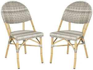 Safavieh Barrow Indoor-Outdoor  Armchair - Brown/Grey (Set of 2)